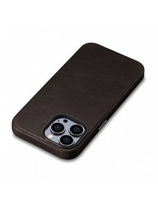 iCarer Oil Wax Premium läderfodral iPhone 14 Pro magnetiskt läderfodral med MagSafe brun (WMI14220702-BN)