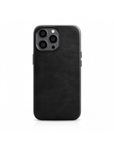 iCarer Oil Wax Premium läderfodral iPhone 14 Pro Max magnetiskt läderfodral med MagSafe Black (WMI14220704-BK)