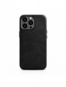 iCarer Oil Wax Premium läderfodral iPhone 14 Pro Max magnetiskt läderfodral med MagSafe Black (WMI14220704-BK)