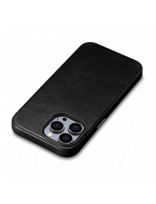 iCarer Oil Wax Premium läderfodral iPhone 14 Pro Max magnetiskt läderfodral med MagSafe Black (WMI14220704-BK)