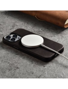 iCarer Oil Wax Premium läderfodral iPhone 14 Pro Max magnetiskt läderfodral med MagSafe Brown (WMI14220704-BN)