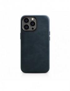 iCarer Oil Wax Premium läderfodral iPhone 14 Pro Max magnetiskt läderfodral med MagSafe Mörkblå (WMI14220704-BU)