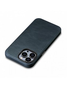 iCarer Oil Wax Premium läderfodral iPhone 14 Pro Max magnetiskt läderfodral med MagSafe Mörkblå (WMI14220704-BU)