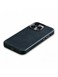 iCarer Oil Wax Premium läderfodral iPhone 14 Pro Max magnetiskt läderfodral med MagSafe Mörkblå (WMI14220704-BU)