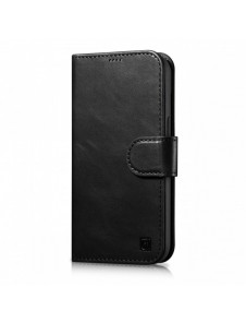 iCarer Oil Wax Wallet Case 2in1 Cover iPhone 14 Plus Anti-RFID Läder Flip Fodral Svart (WMI14220723-BK)