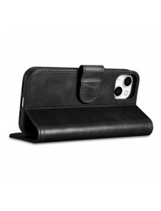 iCarer Oil Wax Wallet Case 2in1 Cover iPhone 14 Plus Anti-RFID Läder Flip Fodral Svart (WMI14220723-BK)