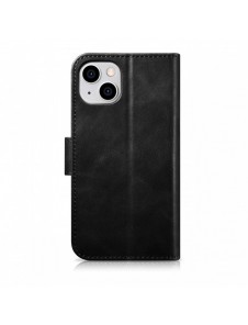 iCarer Oil Wax Wallet Case 2in1 Cover iPhone 14 Plus Anti-RFID Läder Flip Fodral Svart (WMI14220723-BK)