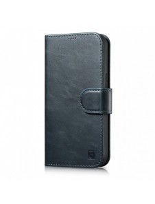 iCarer Oil Wax Wallet Case 2-in1 Cover iPhone 14 Plus Anti-RFID-läder Flip-fodral Blå (WMI14220723-BU)