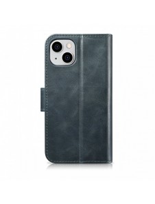 iCarer Oil Wax Wallet Case 2-in1 Cover iPhone 14 Plus Anti-RFID-läder Flip-fodral Blå (WMI14220723-BU)