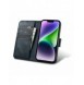 iCarer Oil Wax Wallet Case 2-in1 Cover iPhone 14 Plus Anti-RFID-läder Flip-fodral Blå (WMI14220723-BU)