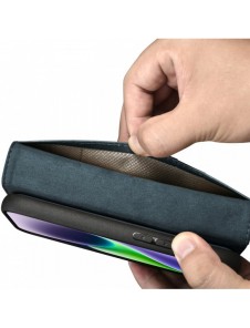 iCarer Oil Wax Wallet Case 2-in1 Cover iPhone 14 Plus Anti-RFID-läder Flip-fodral Blå (WMI14220723-BU)