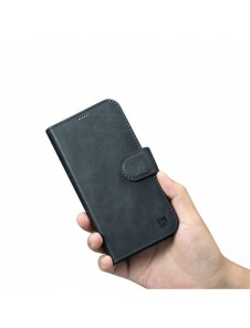 iCarer Oil Wax Wallet Case 2-in1 Cover iPhone 14 Plus Anti-RFID-läder Flip-fodral Blå (WMI14220723-BU)