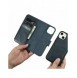 iCarer Oil Wax Wallet Case 2-in1 Cover iPhone 14 Plus Anti-RFID-läder Flip-fodral Blå (WMI14220723-BU)