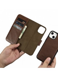 iCarer Oil Wax Wallet Case 2in1 Cover iPhone 14 Plus Anti-RFID Läder Flip Case Brun (WMI14220723-BN)