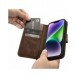 iCarer Oil Wax Wallet Case 2in1 Cover iPhone 14 Plus Anti-RFID Läder Flip Case Brun (WMI14220723-BN)
