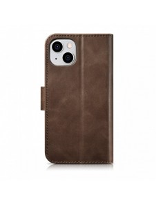 iCarer Oil Wax Wallet Case 2in1 Cover iPhone 14 Plus Anti-RFID Läder Flip Case Brun (WMI14220723-BN)