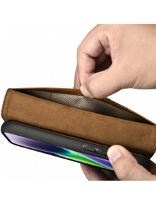 iCarer Oil Wax Wallet Case 2in1 Cover iPhone 14 Plus Anti-RFID Läder Flip Case Brun (WMI14220723-TN)