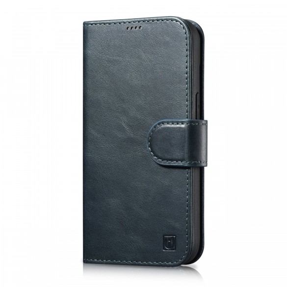 iCarer Oil Wax Wallet Case 2in1 Cover iPhone 14 Pro Anti-RFID Leather Flip Case Blå (WMI14220722-BU)