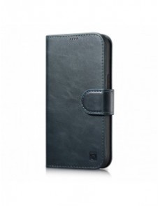 iCarer Oil Wax Wallet Case 2in1 Cover iPhone 14 Pro Anti-RFID Leather Flip Case Blå (WMI14220722-BU)