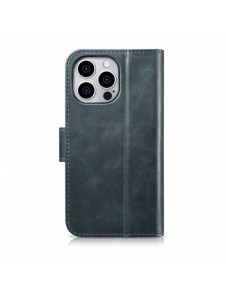 iCarer Oil Wax Wallet Case 2in1 Cover iPhone 14 Pro Anti-RFID Leather Flip Case Blå (WMI14220722-BU)