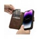 iCarer Oil Wax Wallet Case 2in1 Cover iPhone 14 Pro Anti-RFID Läder Flip Case Brun (WMI14220722-BN)