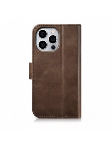 iCarer Oil Wax Wallet Case 2in1 Cover iPhone 14 Pro Anti-RFID Läder Flip Case Brun (WMI14220722-BN)