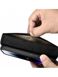 iCarer Oil Wax Plånboksfodral 2-i-1 skal iPhone 14 Pro Max Leather Flip Cover Anti-RFID svart (WMI14220724-BK)