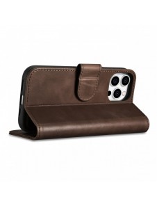 iCarer Oil Wax Plånboksfodral 2-i-1 skal iPhone 14 Pro Max Läder Flip Cover Anti-RFID brun (WMI14220724-BN)