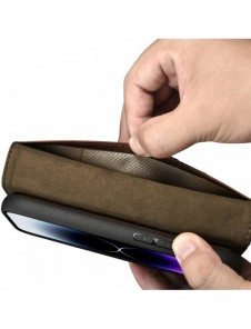 iCarer Oil Wax Plånboksfodral 2-i-1 skal iPhone 14 Pro Max Läder Flip Cover Anti-RFID brun (WMI14220724-BN)
