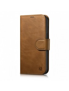 iCarer Oil Wax Wallet Case 2-in1 Cover iPhone 14 Pro Max Leather Flip Cover Anti-RFID brun (WMI14220724-TN)