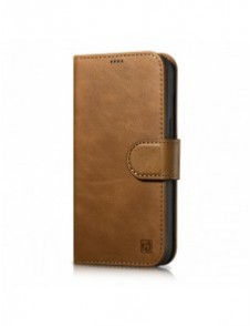 iCarer Oil Wax Wallet Case 2-in1 Cover iPhone 14 Pro Max Leather Flip Cover Anti-RFID brun (WMI14220724-TN)
