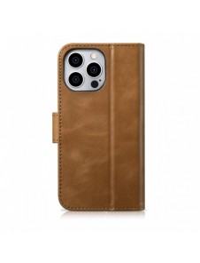 iCarer Oil Wax Wallet Case 2-in1 Cover iPhone 14 Pro Max Leather Flip Cover Anti-RFID brun (WMI14220724-TN)