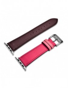 iCarer rembandsarmband för Apple Watch 49 mm / 45 mm / 44 mm / 42 mm brun-rosa (RIW120-PC)