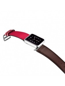 iCarer rembandsarmband för Apple Watch 49 mm / 45 mm / 44 mm / 42 mm brun-rosa (RIW120-PC)