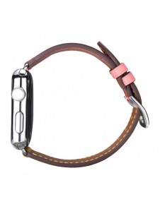 iCarer rembandsarmband för Apple Watch 49 mm / 45 mm / 44 mm / 42 mm brun-rosa (RIW120-PC)