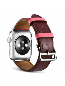 iCarer rembandsarmband för Apple Watch 49 mm / 45 mm / 44 mm / 42 mm brun-rosa (RIW120-PC)