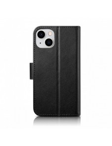 iCarer Plånboksfodral 2-i-1-fodral iPhone 14 Plus Anti-RFID-läder Flip-fodral Svart (WMI14220727-BK)