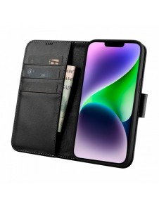 iCarer Plånboksfodral 2-i-1-fodral iPhone 14 Plus Anti-RFID-läder Flip-fodral Svart (WMI14220727-BK)