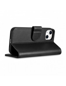 iCarer Plånboksfodral 2-i-1-fodral iPhone 14 Plus Anti-RFID-läder Flip-fodral Svart (WMI14220727-BK)