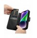 iCarer Plånboksfodral 2-i-1-fodral iPhone 14 Plus Anti-RFID-läder Flip-fodral Svart (WMI14220727-BK)