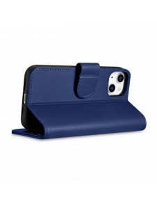iCarer Plånboksfodral 2-i-1-fodral iPhone 14 Plus Anti-RFID-läder Flip-fodral Blå (WMI14220727-BU)