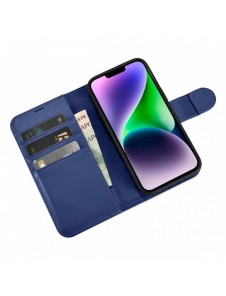 iCarer Plånboksfodral 2-i-1-fodral iPhone 14 Plus Anti-RFID-läder Flip-fodral Blå (WMI14220727-BU)