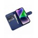 iCarer Plånboksfodral 2-i-1-fodral iPhone 14 Plus Anti-RFID-läder Flip-fodral Blå (WMI14220727-BU)