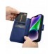 iCarer Plånboksfodral 2-i-1-fodral iPhone 14 Plus Anti-RFID-läder Flip-fodral Blå (WMI14220727-BU)
