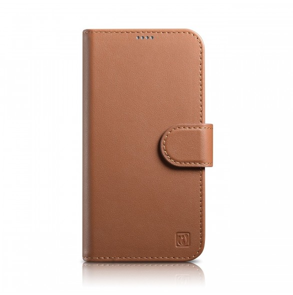 iCarer Plånboksfodral 2-i-1-fodral iPhone 14 Plus Anti-RFID-läder Flip-fodral Brun (WMI14220727-BN)
