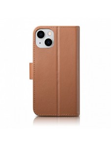iCarer Plånboksfodral 2-i-1-fodral iPhone 14 Plus Anti-RFID-läder Flip-fodral Brun (WMI14220727-BN)