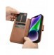 iCarer Plånboksfodral 2-i-1-fodral iPhone 14 Plus Anti-RFID-läder Flip-fodral Brun (WMI14220727-BN)