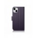 iCarer Plånboksfodral 2-i-1-fodral iPhone 14 Plus Anti-RFID Flip-fodral i läder mörklila (WMI14220727-DP)
