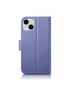 iCarer Plånboksfodral 2-i-1-fodral iPhone 14 Plus Anti-RFID-läder Flipfodral Ljuslila (WMI14220727-LP)