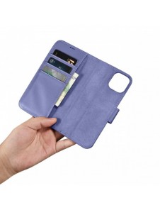 iCarer Plånboksfodral 2-i-1-fodral iPhone 14 Plus Anti-RFID-läder Flipfodral Ljuslila (WMI14220727-LP)